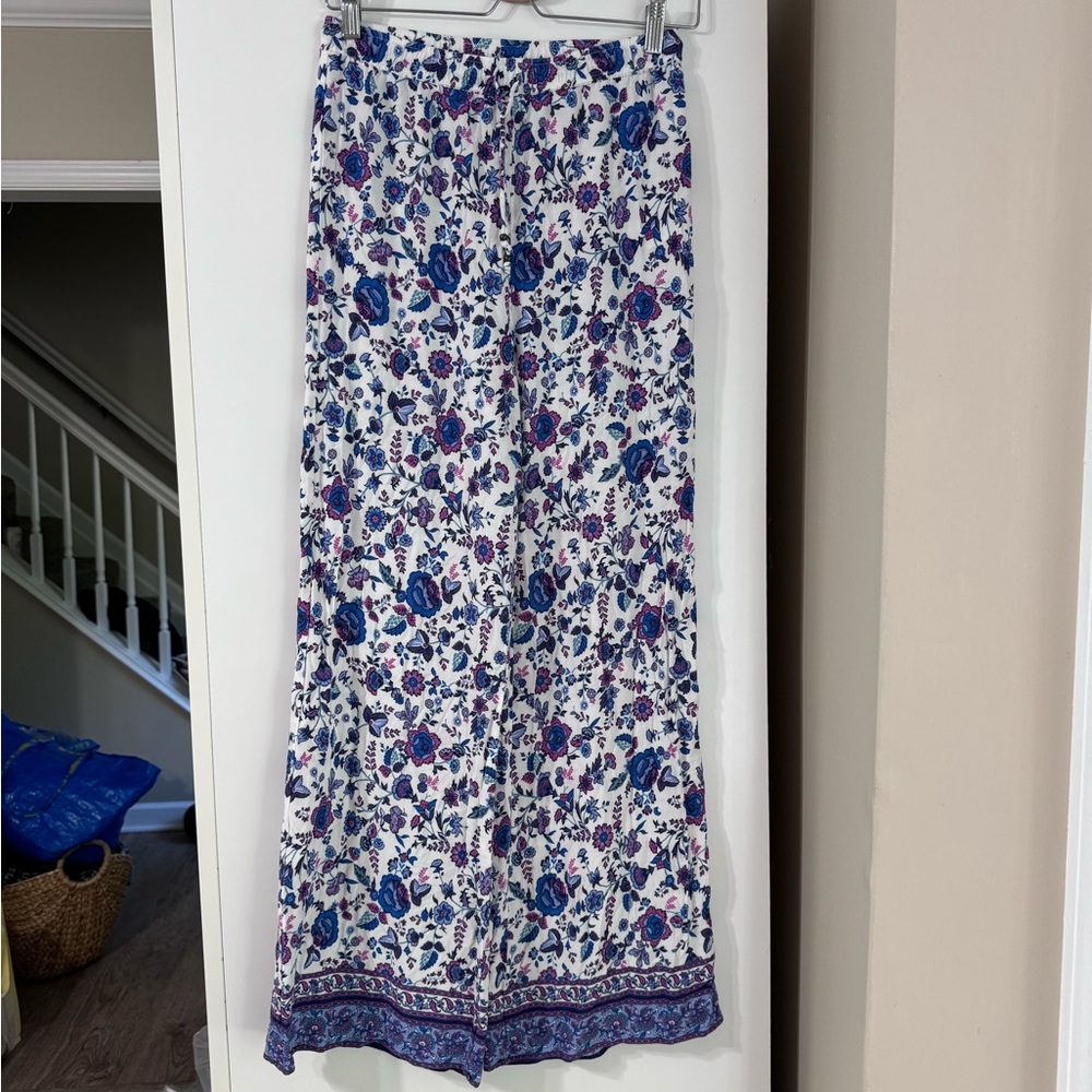 Joie Floral viscose flare pants size small
